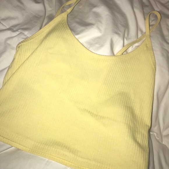 light yellow crop tank top